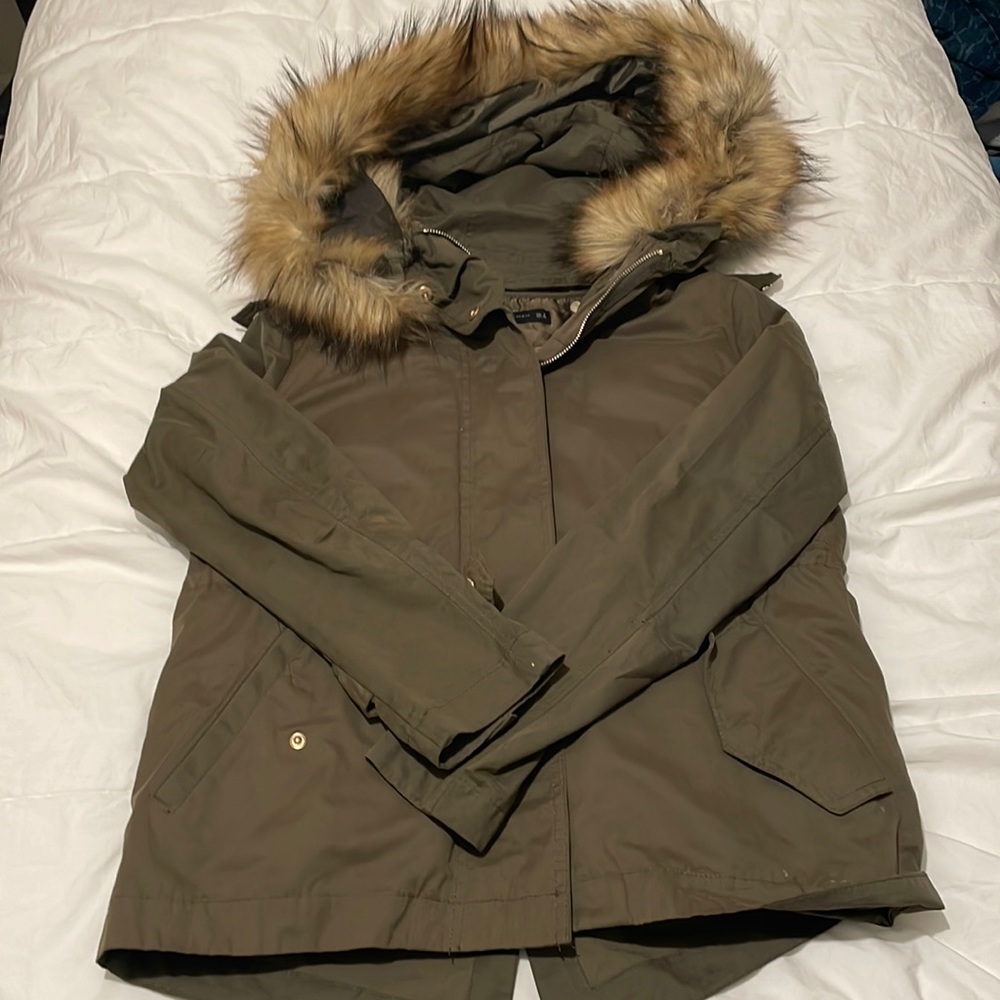 Zara Removable Fur Hood Jacket